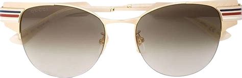 Buy Gucci Round Stripe Winged Sunglasses 'Gold' 